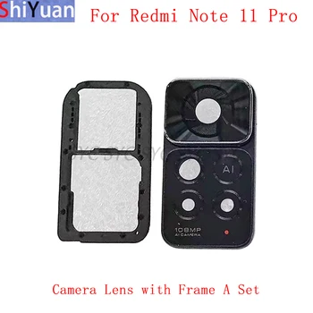 Originalni objektiv stražnju kameru s okvirom, poklopac kućišta za Xiaomi Redmi Note 11 Pro 5G, rezervni dijelovi objektiva sa stražnje kamere