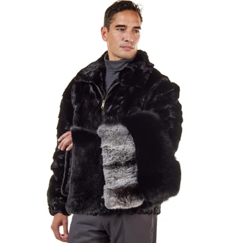 Ovaj kaput CNEGOVIK, muška zimska jakna od krzna mink, funky topla jakna-бомбер sa povijenim низом i manžetama