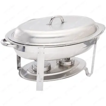 Ovalna ploča za švedskog stola od nehrđajućeg čelika, štednjak s gornjim poklopcem, posude s mogućnošću nadogradnje, Peć za pripremu doručka s električnim grijanjem