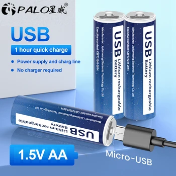 PALO 1.5 V AA USB Litij Baterija 2800mWh Litij-ion Baterija Za Fotoaparate, Izravna Prodaja Proizvođača Električnih Igračaka