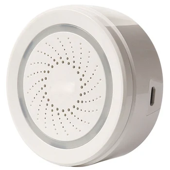 Pametna bežična sirena na 120 db i alarm -bijela, sa стробоскопом, daljinsko upravljanje programom, WiFi USB sirena