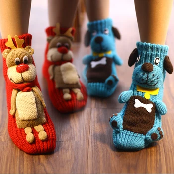 Pamučne Čarape Za Žene, Smiješne Čarape S Po Cijeloj Površini Psi Iz Crtića, Pas, Mačka, Jelen, Medvjed, Krava, Pletene Čarape