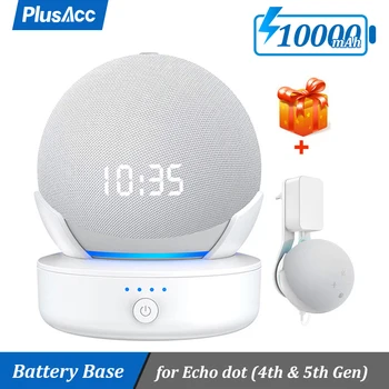PlusAcc Prijenosna Punjiva Baza za Echo Dot 4-og i 5-og generacije 10000 mah Punjiva Banka Hrane za Alexa Echo Dot 5 Držač Punjača