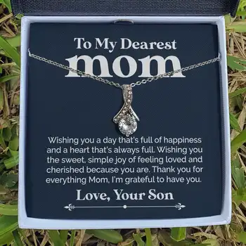 Poklon mojoj majci 2023, ogrlica u new moon, dar za moderne žene, ogrlica za djevojčice sa kutijom, Na majčin Dan, Sretan rođendan
