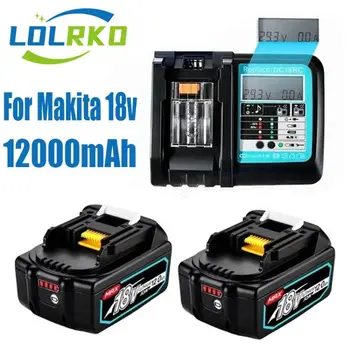 Pravi držaca za punjenje BL1860 baterija baterija baterija baterija Baterija 18V12000mAh Li-ion za Makita 18v Battery 8Ah BL1850 BL1880 BL1860B LXT400