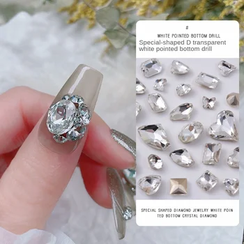 Pribor za nokte: Prozirna dijamant, super Flash-sjekira, Dijamant, kap vode, trg leptir, bijeli dijamant, pribor za nokte
