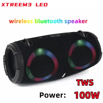 Prijenosni Vodootporan 100 W odašiljač Bluetooth zvučnik RGB Šarene svjetlo Bežični subwoofer 360 Stereo Surround TWS FM boombox
