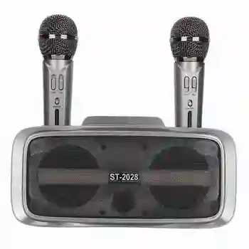 Prijenosni zvučnički sustav karaoke Moćna Karaoke stroj srebrne boje Crna sa 2 Bežične mikrofone za vjenčanje za