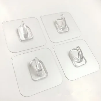 Prozirne čvrste samoljepljive Vrata zidne vješalice Kuke Za Pohranu silikona Viseće Kuhinjske Potrepštine za kupaonicu