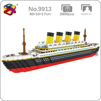 PZX 9913 Brod Titanic Krstarenje Brodom Britanski Putnički Brod Model Mini Dijamant Blokovi i Cigle Osobna Igračka za Djecu Dar bez Kutije