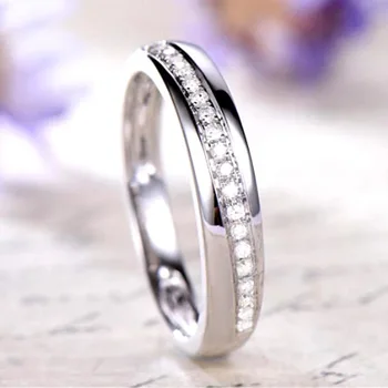 S925 srebrnom novi modni prsten s dijamantom u nizu, donje jednostavno japanski i korejski prsten na kažiprst, srebro dijamantni prsten, nakit