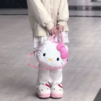 Sanrio Hello Kitty Mekani plišani naprtnjače, torba preko ramena, кавайная torba preko ramena, torba ispod pazuha, slatka crtani upućivanje u obliku poklon za djevojke