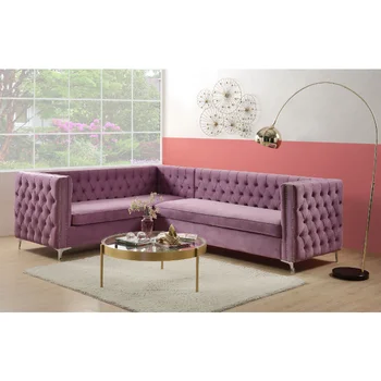Sekcijska kauč ACME Rett\ Ljubičasti baršun 55500 Purple Velvet [na lageru u SAD-u]
