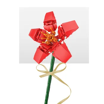 Serija buketa cvijeća Camellia Микелия Šafran Bonsai Hibiskus Gradivni blokovi MOC Model biljaka Cigle Dječje igračke 
