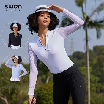 SG Ljetne Ženske Majice od Ledenog Svile sa zaštitom od Uv zračenja, Sunčane Majice za Golf, Rashladna Košulju za Golf dugi rukav, Ženska Sportska Majica s V-izrez S-XL