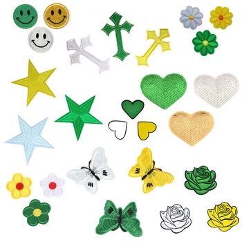 Simbol karnevala, žuto-zelene, bijele Pivski нашивки za odjeću, Glatka Vezene oblog, нашивка, ikona