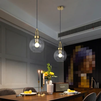 Skandinavski moderne viseće svjetiljke od prozirnog stakla, led viseće svjetiljke E27 za kuhinje, restoran, bar, kućni dekor, viseće svjetiljke