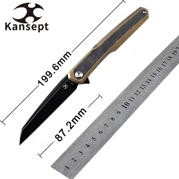 Sklopivi noževi Kansept Arcus K1046A4 Wharncliffe CPM-S35VN s oštricom od титановой микарты i otvarač za boce Flipper Tab kako biste EDC