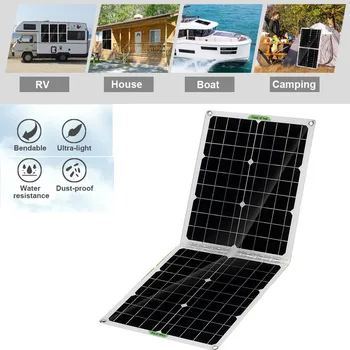 Sklopivi Solarni panel snage 50 W dual USB izlaz, vodootporan s kontrolerom 100A, solarni punjač, Auto prijenosni baterija za samostalno vožnje