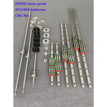 skup CNC HGR20 Trg linearne vodilice setovi 12шт HGH20CA + loptu vijak SFU605/1610 1605 + kvačilo tela BK BF12 za komplet motor vretena