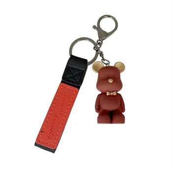 Slatka kravata medvjed Kreativno ženska torba ovjes par pribor privezak za ključeve od automobila Personalizirani poklon privezak za ključeve