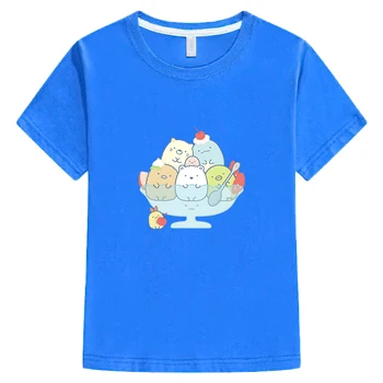 Slatka majica Sumikko Gurashi s кавайным grafički ispis, dječje majica kratkih rukava Za dječake i Djevojčice, Majice s likovima iz crtića od 100% pamuka