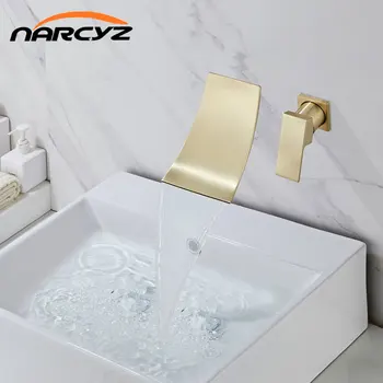 Slavine za umivaonik, skriven ugrađeni set od dva predmeta, jednostavan mikser za kupatilo, moderan mikser za slap iz никелевого zlata LH-A 8888