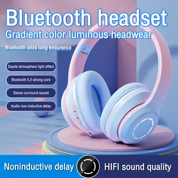 Slušalice Bluetooth Bežična muzička slušalice BT Gradient boje led svjetiljka s mikrofonom Slušalice za igrače Lijepe Božićne darove Topla rasprodaja