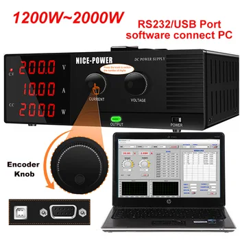 Snažan Programabilni Podesivi Izvor istosmjernog napajanja snage 1200 W-2000 W S port RS232/USB Softver Za Povezivanje Desktop PC Digitalni Izvor Napajanja 100