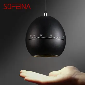 SOFEINA Moderna crna viseći svijećnjak s podesivim žarišne duljine, kreativni dizajn, Noćni visi lampa za Kućne Spavaće sobe