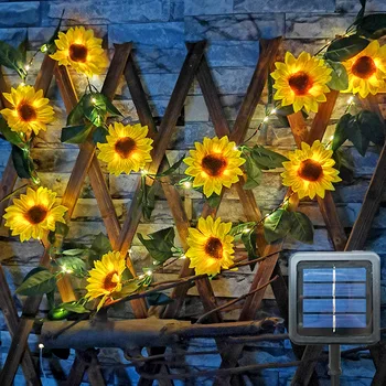 Solarni Svjetla za uređenje vrta, led Vodootporna vijenac s imitacija Cvijeta Suncokreta, nevjerojatan svjetla za uređenje vrt, Svadbene zurke
