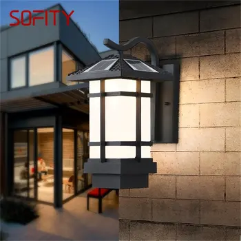 Solarni zidne lampe SOFITY, ulične moderna led svjetla, vodootporan osvjetljenje unutarnjeg dvorišta za trijem, balkona, prolaz u dvorištu vile