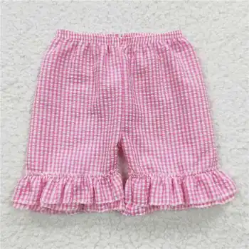 SS0063 Ljetne Kratke hlače u kavez Pet Vrsta za Djevojčice Različitih Boja s čipkom, Svakodnevne Hlače, Butik Odjeće u zapadnom Stilu, Dječja Odjeća