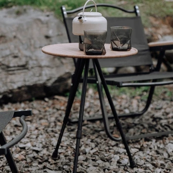 Stol na tri noge, prijenosni kava stol od aluminijske legure, pokretni stolić
