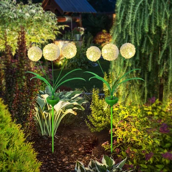 Sunčana ulica lampa u obliku maslačak, 3 glave, led downlight-vatromet za vrt, travnjak, umeci za krajolik rasvjeta, svečane cvijet loptu