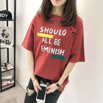 T-shirt je Srednje dužine Оверсайз, Grafički majice, Ženske majice, Ljeto 2023,: Dongdaemun, Korejski odjeća, Moda Harajuku, Nadriliječništvo
