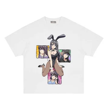 T-shirt Kawaii japanski anime Sakurajima Mai, gospodo ulične modne Unisex majice, majice s crtani grafike, ljetne majice u stilu Харадзюку, gospodo