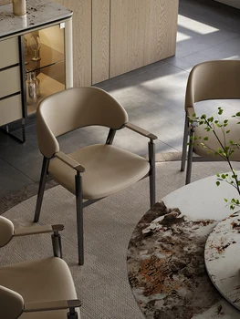 Talijanski минималистичные kožne trpezarijski stolovi, stolice, fotelje, moderne i jednostavne za kućanstvo restorani, kreativna niske stolice sa naslonom