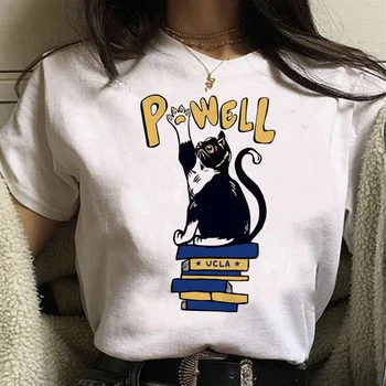 Top sa smiješnim po cijeloj površini mačka, ženska t-shirt s anime, ženska odjeća 2000-ih