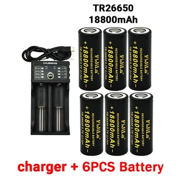 TR26650 3,7 V 18800mAh Hohe Kapazität TR26650 lithium-batterie für Taschenlampe power Bank Li-Ion Akkus + ladegerät