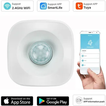 Tuya WiFi Smart PIR Senzor za detekciju pokreta, Senzor za alarm Smart Life Control App Podrška Alexa Google Home