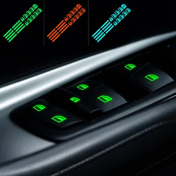 Univerzalni gumb za prozor automobila, osvijetljena oznaka, tipka za prebacivanje lifta, noćni fluorescentno naljepnica, naljepnice za unutrašnjost automobila, auto oprema