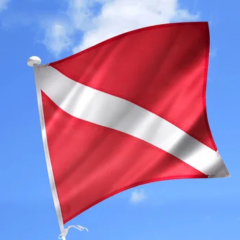Univerzalni Upozorenje zastava za ronioce, crveno-bijele boje, zastavu za ronjenje, маркерный znak Diver Below za pribor za čamaca i kajaka