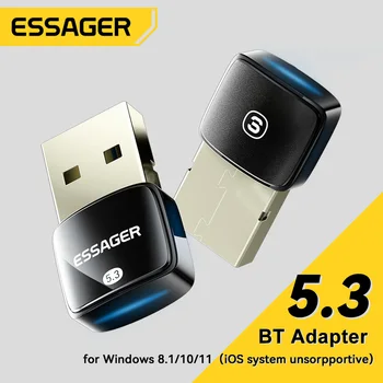 USB-ac ispravljač, ključ, podrška za sustav Windows 8.1/10/11 Glazbeni аудиоприемник, odašiljač koji je kompatibilan s Bluetooth 5.3 za prijenosna RAČUNALA, slušalica