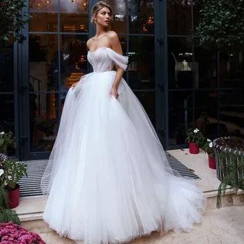 Vestido de Noiva Princeza 2022 vjenčanice s otvorenim ramenima, vezen s biserima, винтажное djeveruša haljina, luk, country, korejski vjenčanica