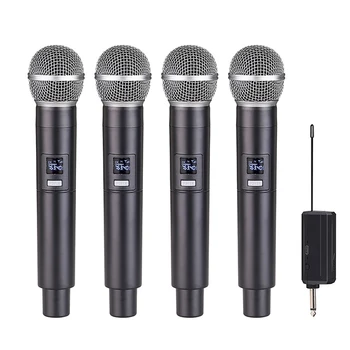 VHF bežični dual ručni dinamički mikrofon za karaoke-mikrofon sa punjive prijemnik za nastup na svadbeni party u crkvenom klubu