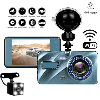 Video rekorder WiFi Auto dvr 4.0 Full HD 1080P stražnja Kamera video recorder Auto Dashcam Crna kutija GPS trag Auto oprema