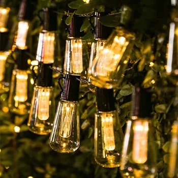 Visoke Jarke Sunčane Gudačkih svjetiljke, 20 m (8 m), 20 Небьющихся žarulje, Vodootporan S14 LED Solarni Led Nevjerojatan lampa za vrt na otvorenom.