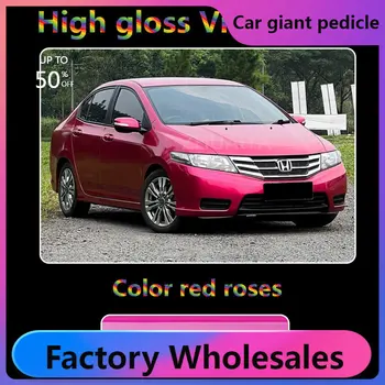 Visokokvalitetna super sjajni ružičasto-crveni omot, vinil omotu s istinskim sjajem za auto, garancija kvalitete ZHUAIYA