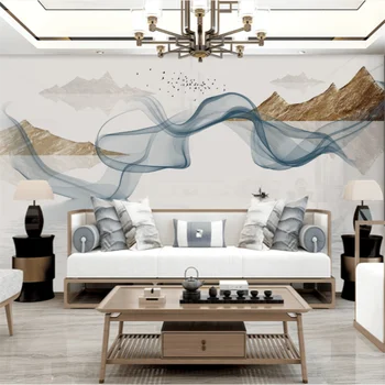 wellyu Prilagođene pozadine 3D novi kineski stil freska suvremena umjetnost apstraktno slikarstvo maskara dnevni boravak kauč pozadina zidno slikarstvo